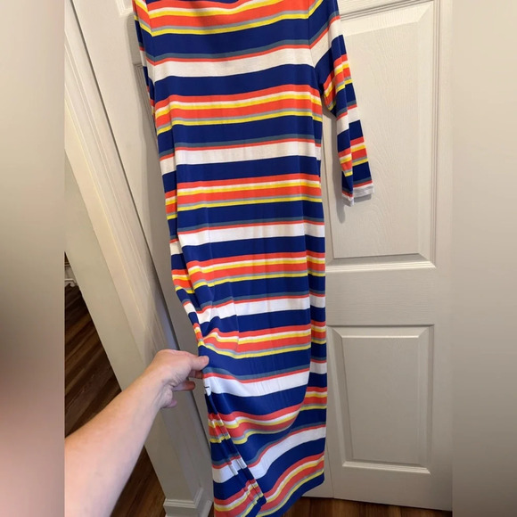 BRAND NEW Lauren Ralph Lauren's slim-fitting  midi dress size XL blue coral NWT - Picture 12 of 15